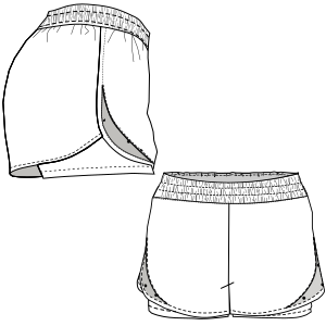 Moldes de confeccion para DAMA Shorts Doble short  9115